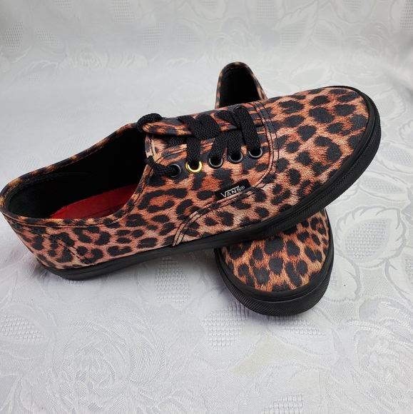 vans leopard tennis shoes